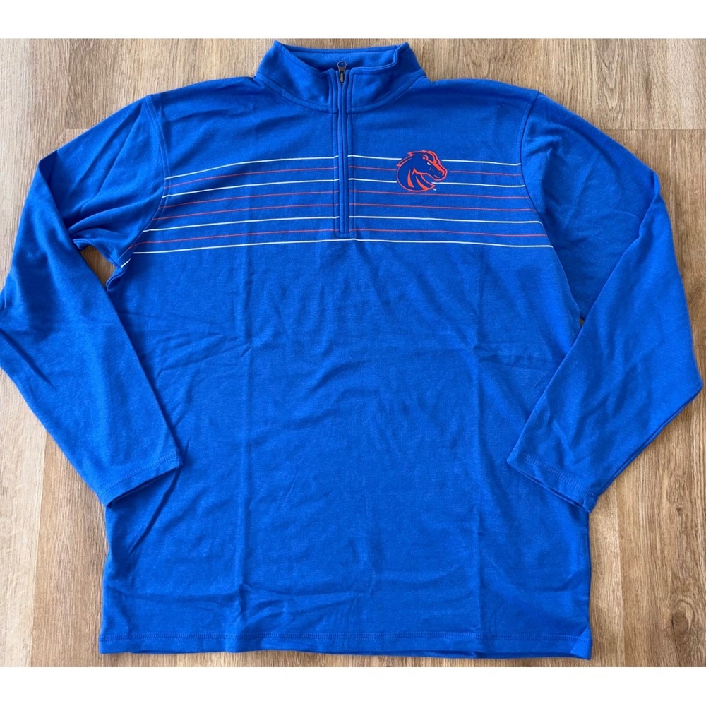 NWOT Men's Boise State Broncos Captivating 1/4 Zip Pullover - XL - Blue